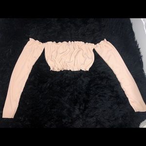 Pink Bardot crop top